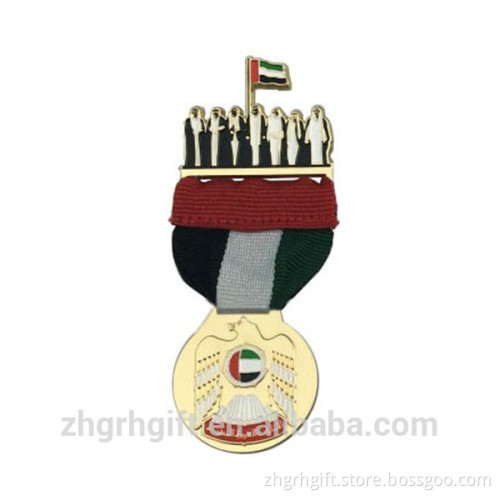 UAE 44th National Day Medal Pin Badge Back Magnet With Fabric